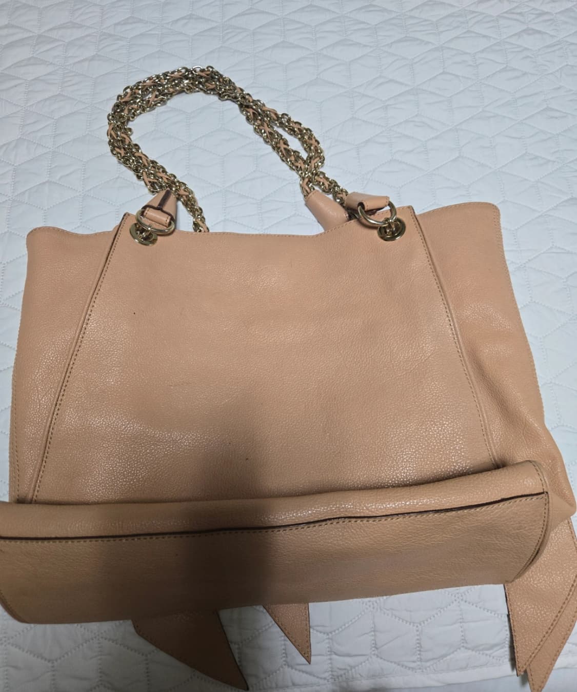 DAKS DD 로고 피치살구 스터드 도트백 상품이미지3