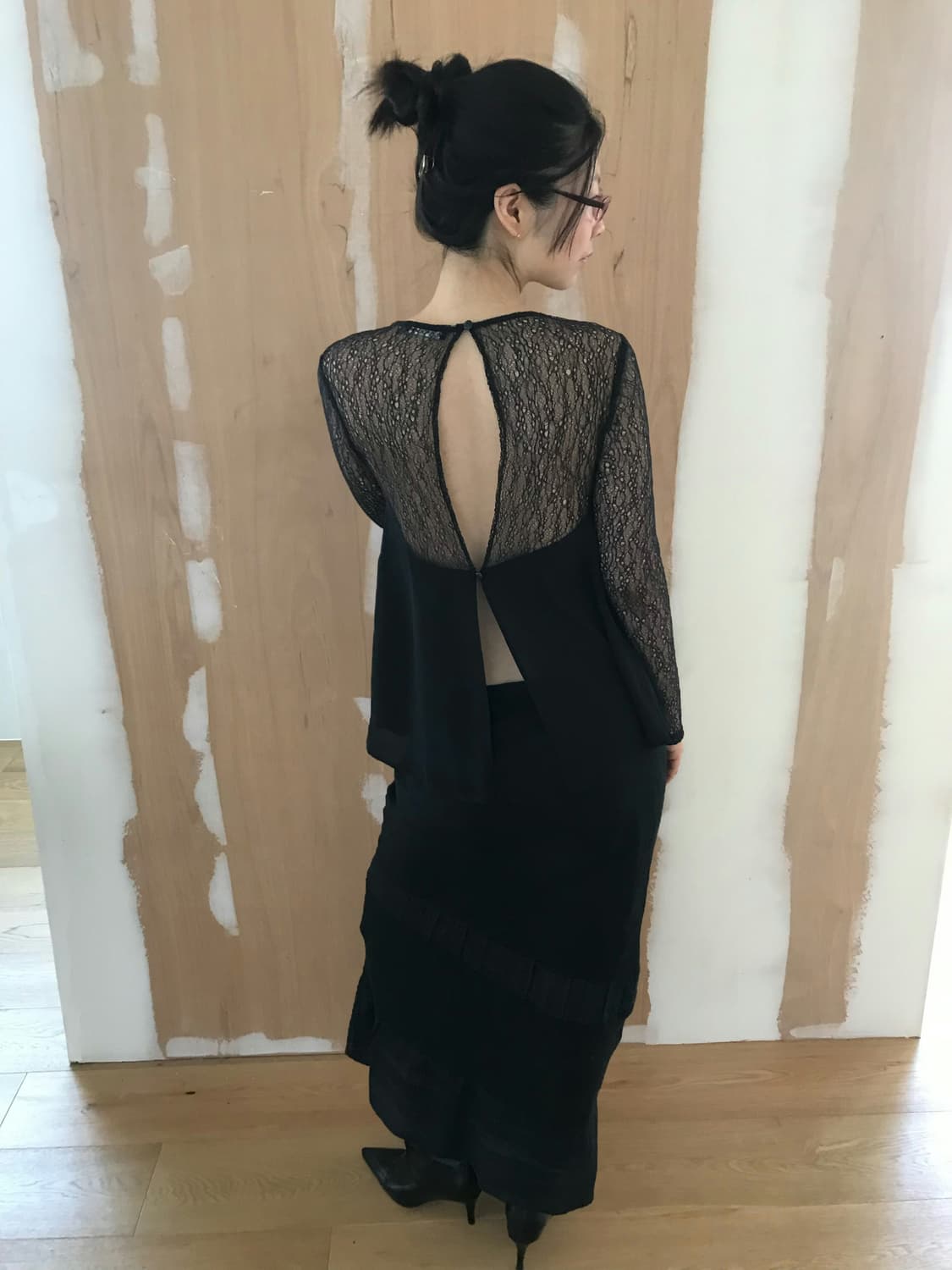 vintage black lace blouse 상품이미지3