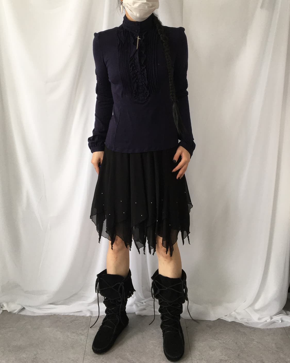 Cubic point unbalanced fairy mood skirt 상품이미지5