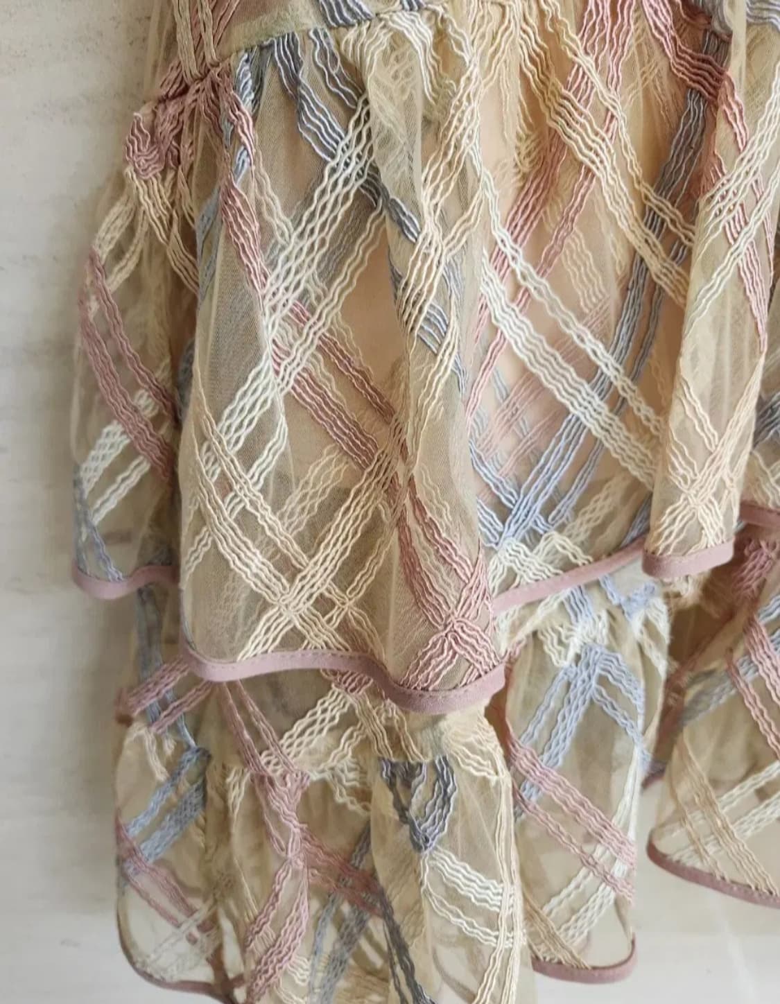 오즈세컨 티어드 밴딩 스커트 61사이즈(44사이즈) 상품이미지6