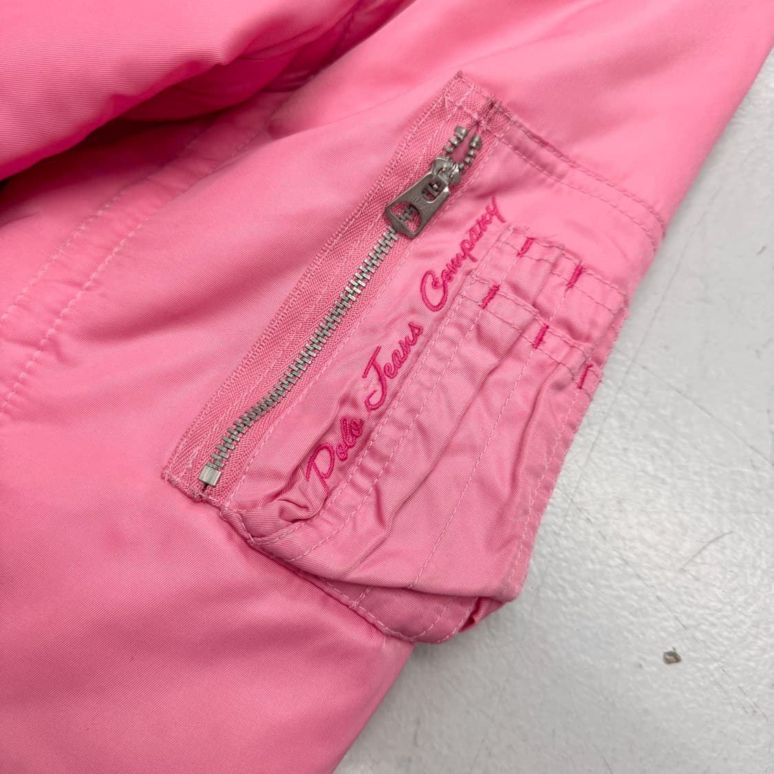 폴로 Y2K 퍼 크롭 항공 자켓 핑크 상품이미지4