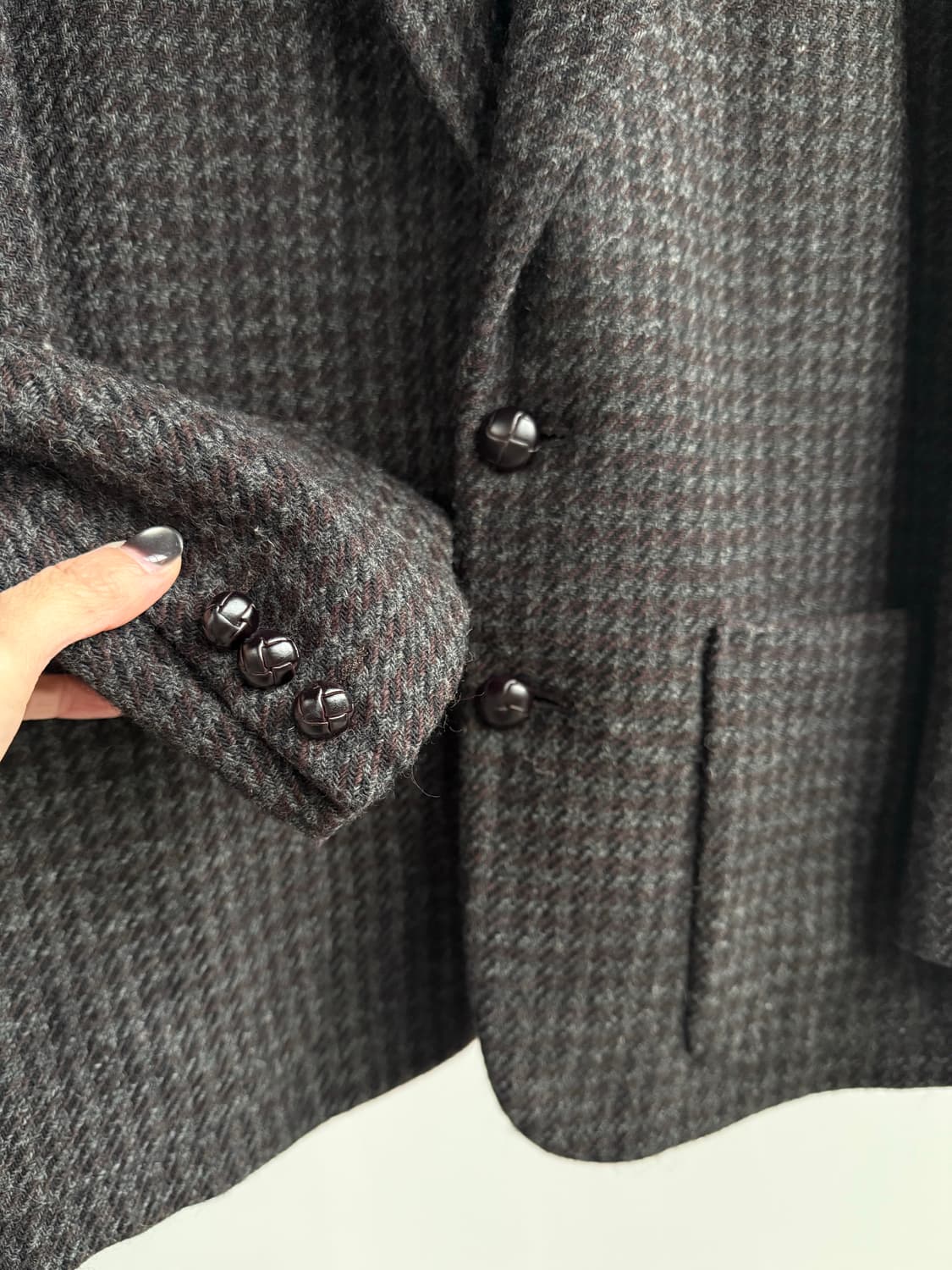 빈티지 체크 울 자켓 상품이미지2