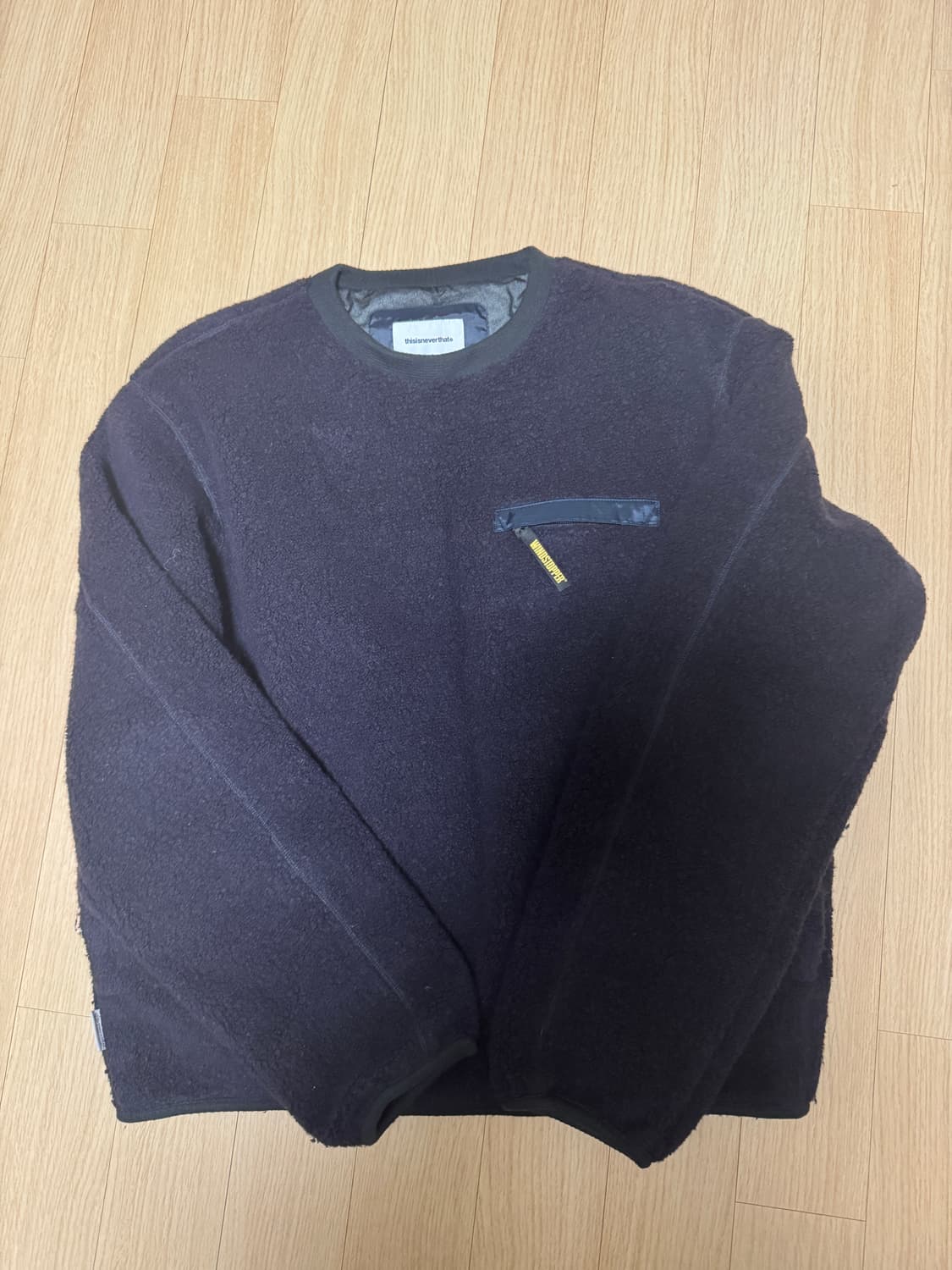 [L] 디스이즈네버댓 고어텍스 윈드스토퍼 울 플리스 크루넥 네이비 상품이미지2