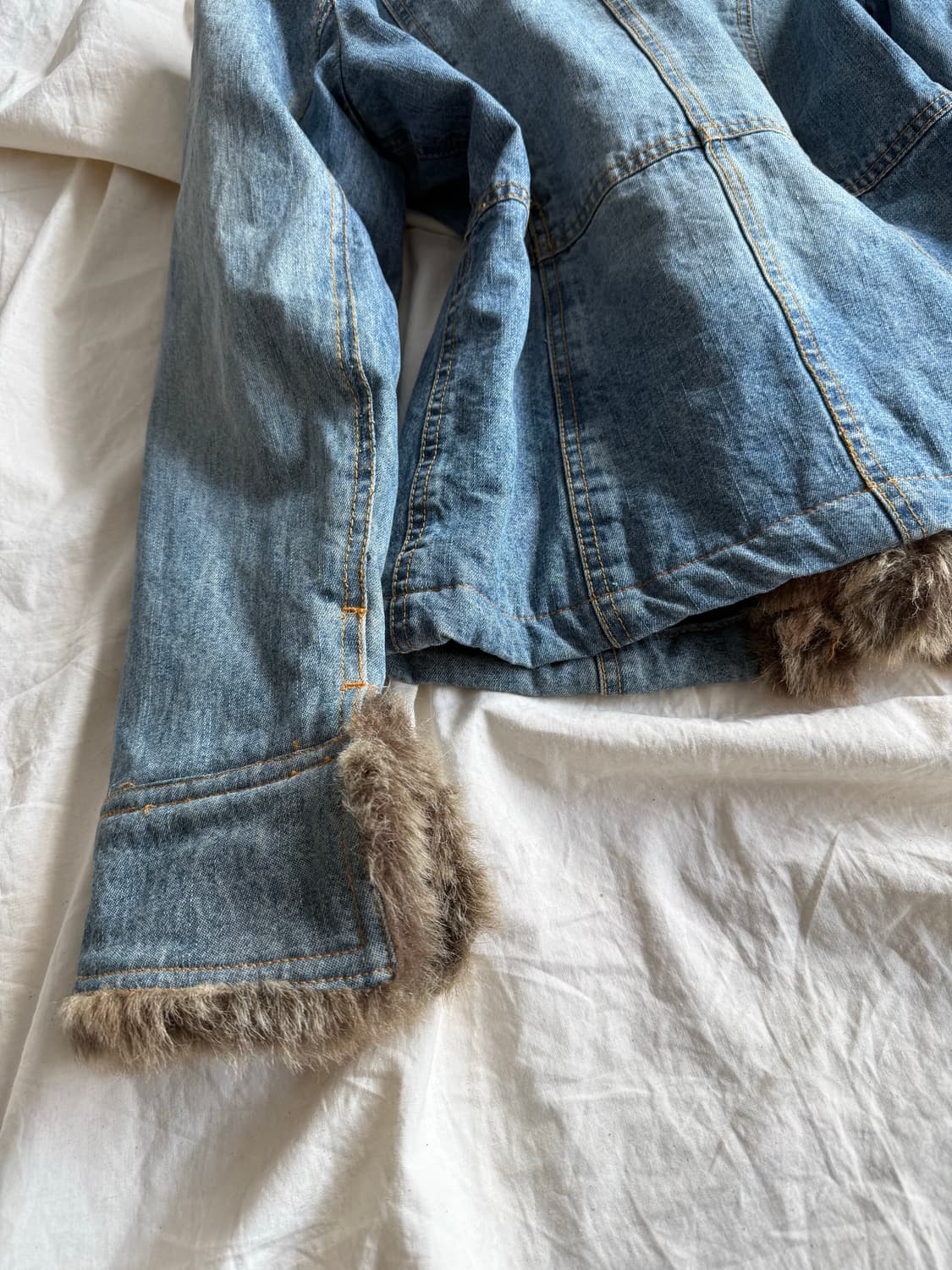 오네갸루 갸루 0‘s y2k 데님 퍼 자켓 상품이미지8