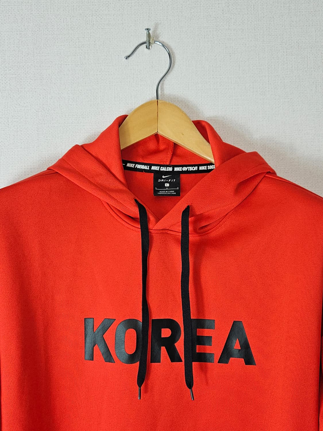 나이키 코리아 대한민국 국대 후드티 레드 풋볼 드라이핏 기능성 L 100 상품이미지2