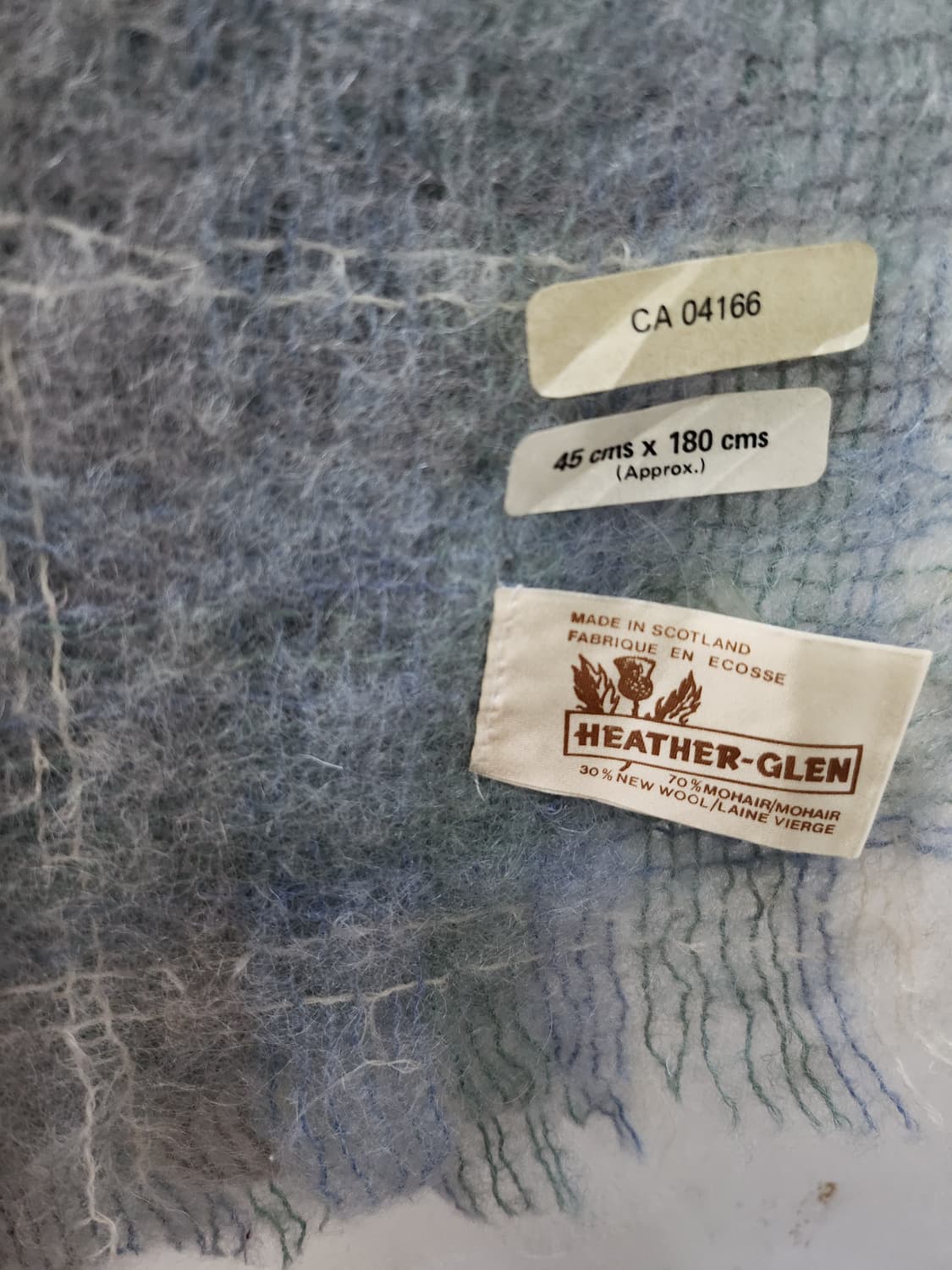 택있는 새상품 모헤어 울 혼방 스코틀랜드 체크 머플러 상품이미지3