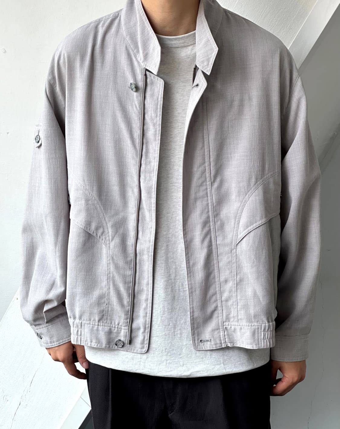 High count poly volume blouson 상품이미지6