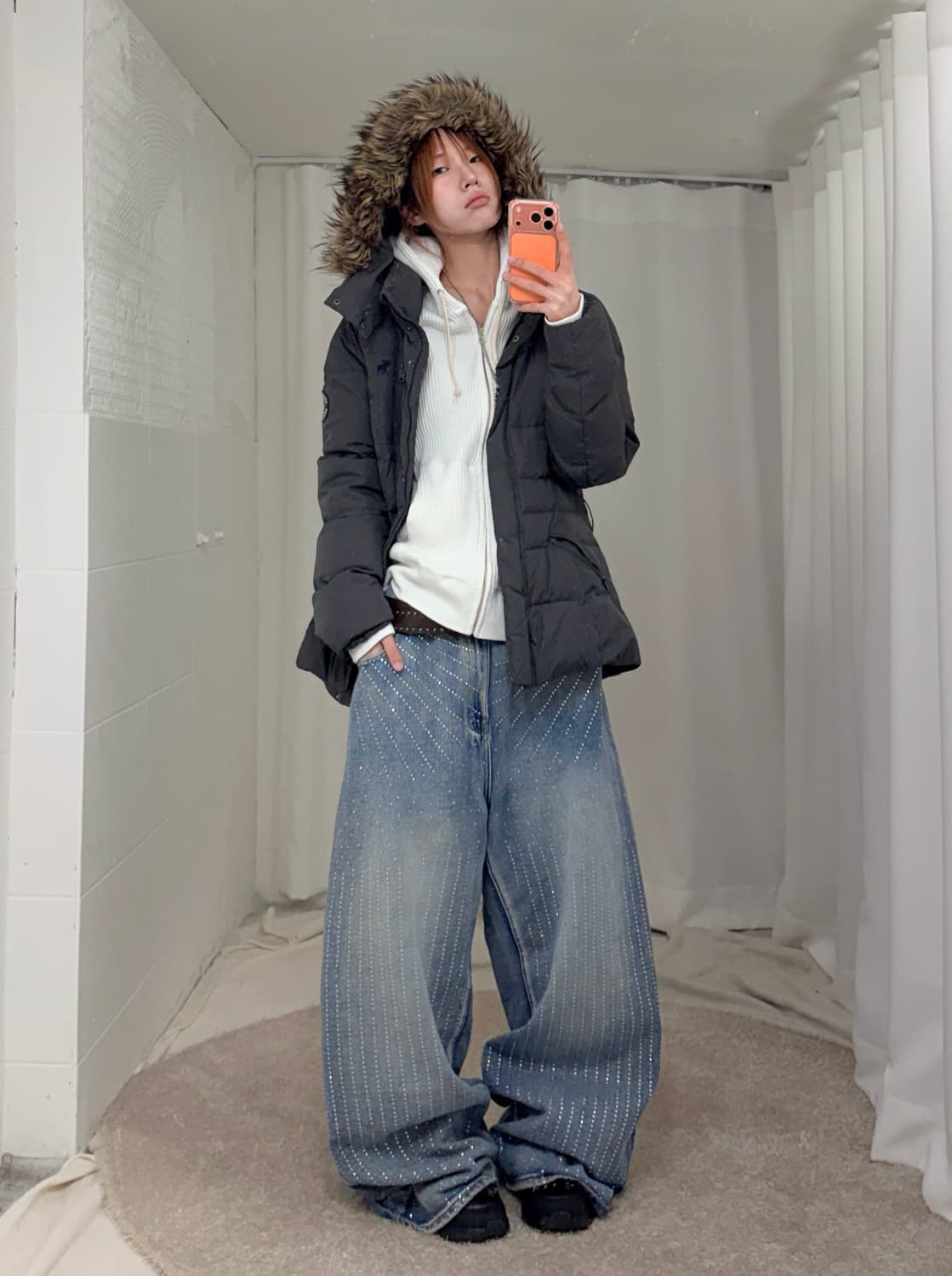 아베크롬비 울프죠 패딩 큐빅 쿨 데님 스트릿 코디 세트 상품이미지1