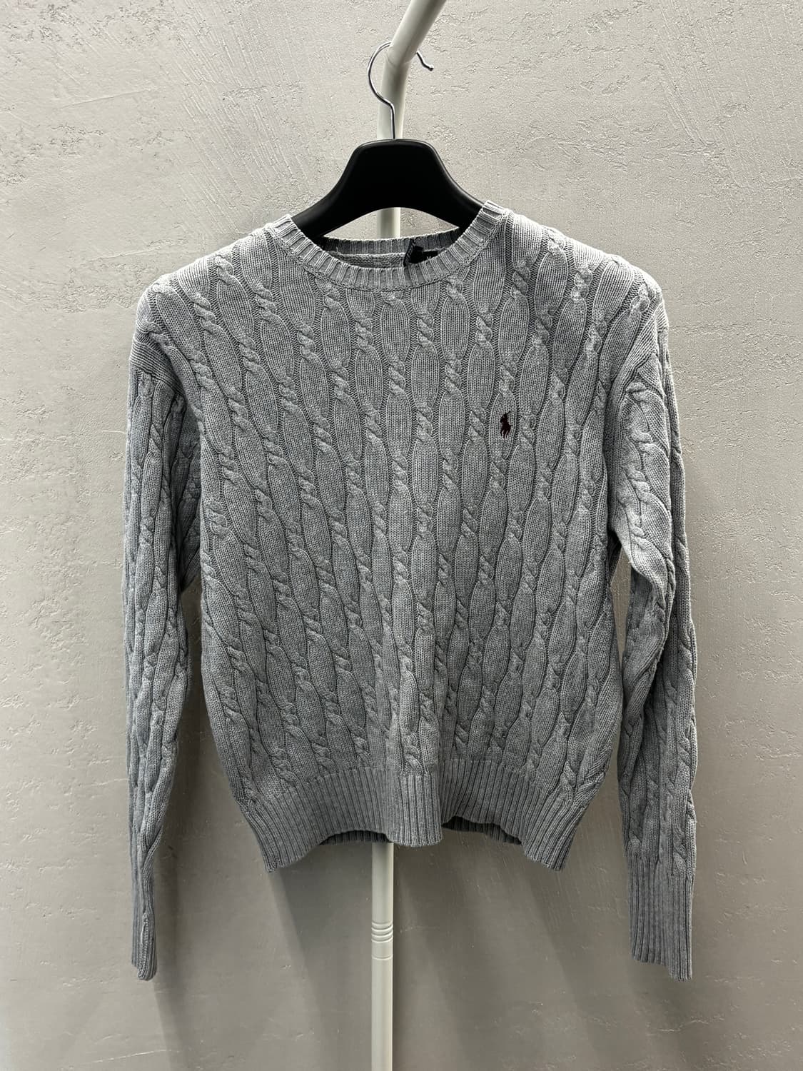 폴로 랄프로렌 케이블 니트 스웨터 그레이 M 상품이미지2