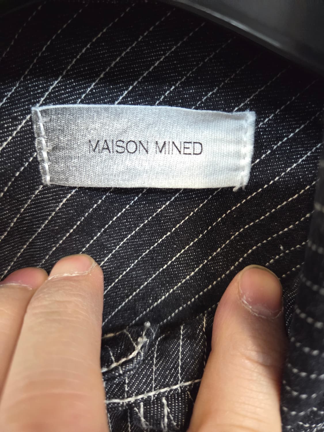 메종미네드 스트라이프 블랙 데님셔츠 긴팔 m 상품이미지3