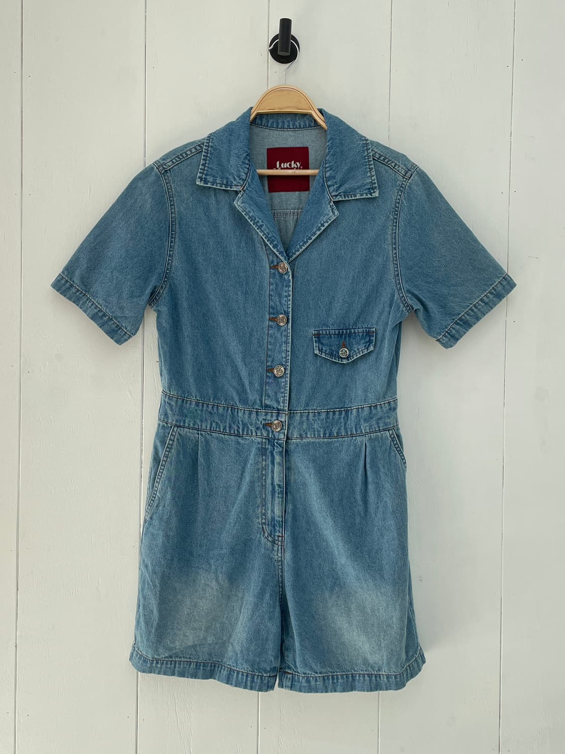 럭키마르쉐 데님 반팔 점프수트 상품이미지8