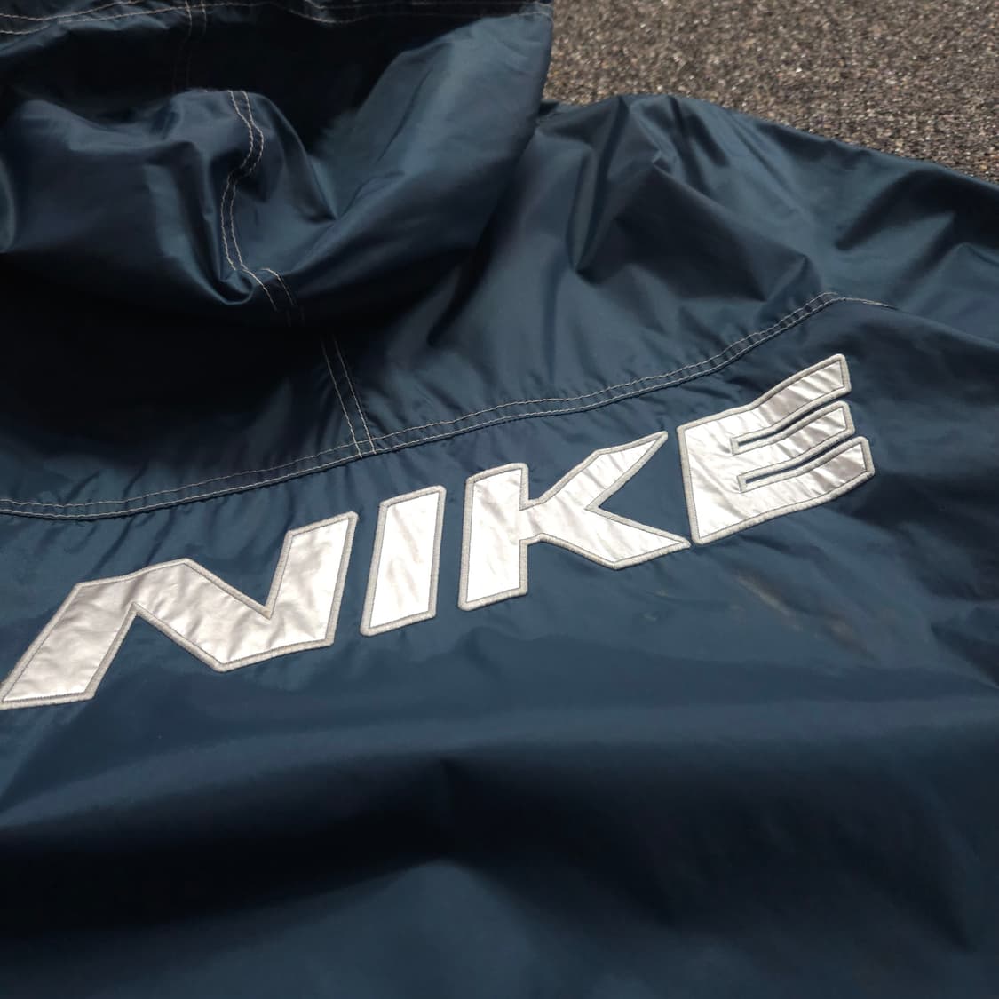 90s 나이키 올드스쿨 빅로고 아웃스티치 나일론 풀오버 아노락 (XL) 상품이미지3