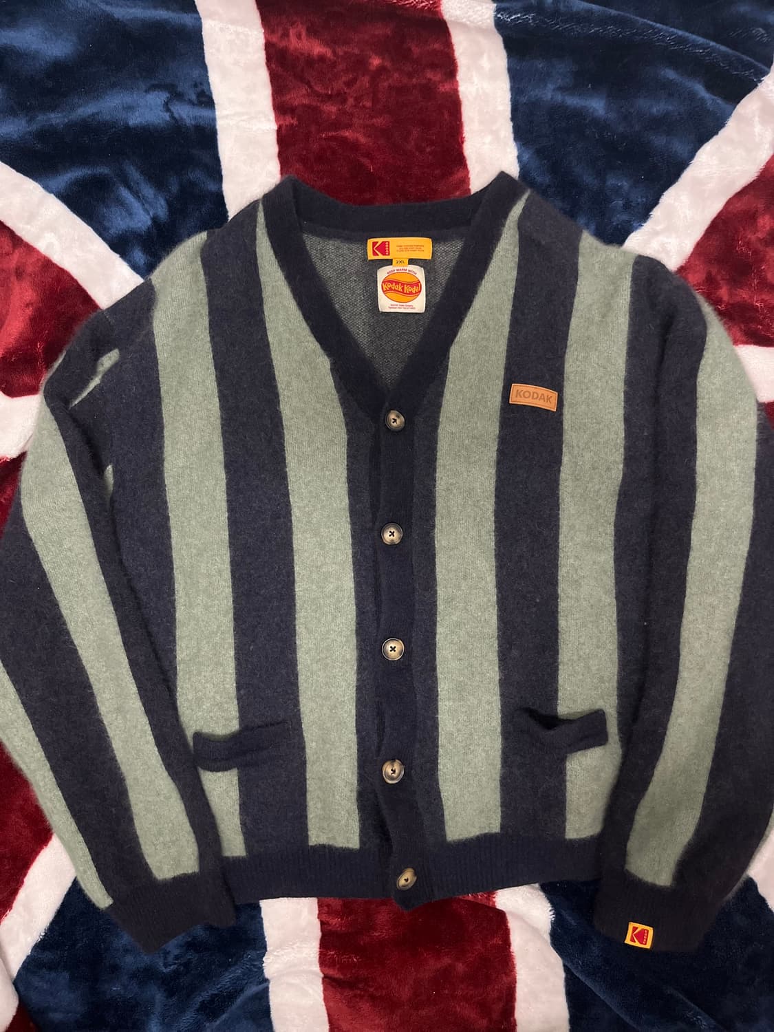 코닥 스트라이프 니트 가디건 105~110 상품이미지1