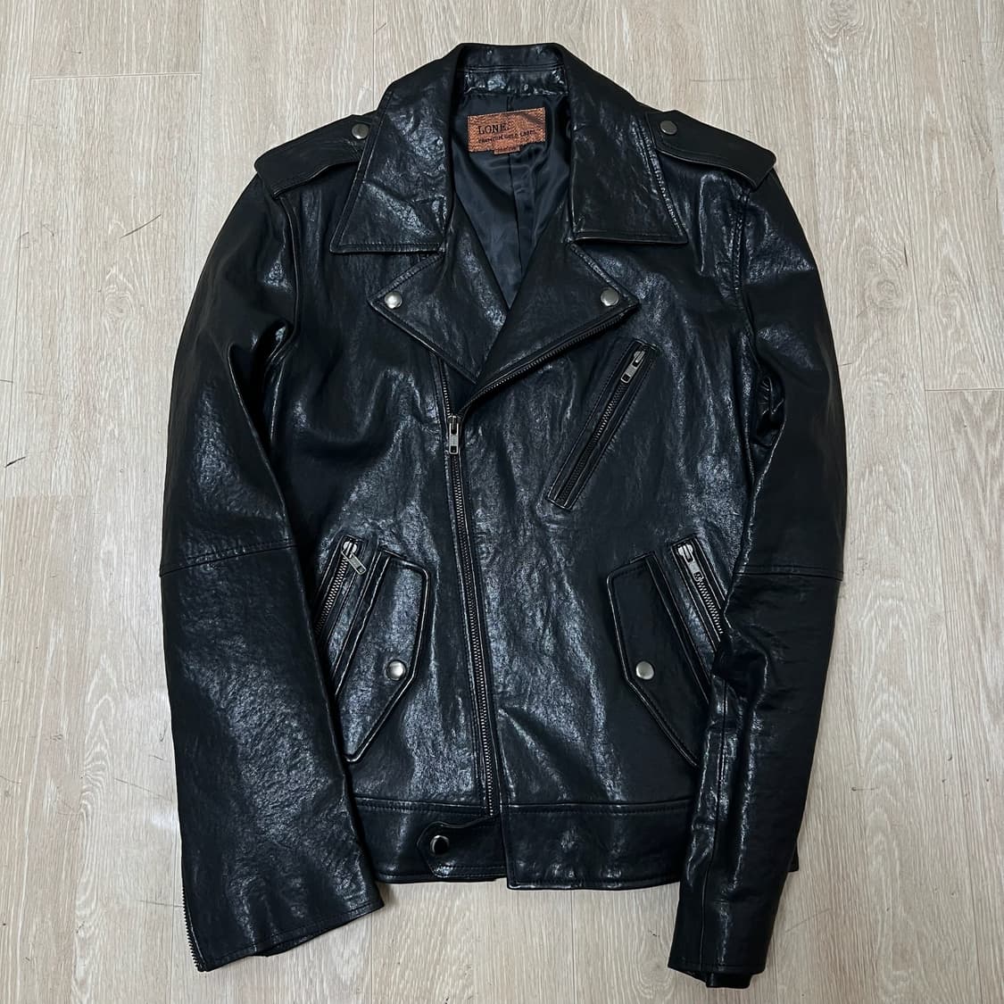 론 LONE 레더 남성 양가죽 더블 라이더 가죽자켓 L/100  상품이미지1