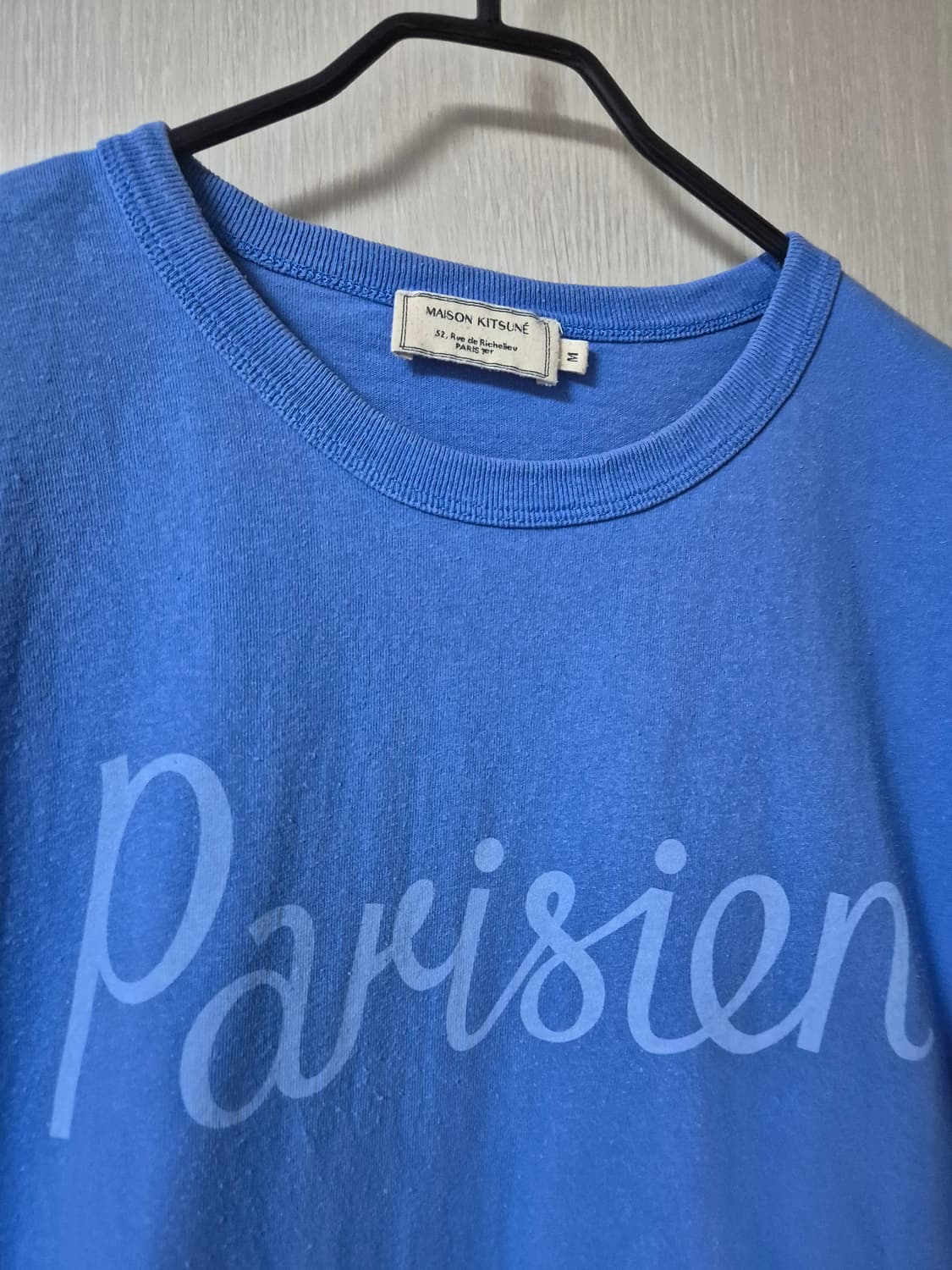 (정품) 메종키츠네 Parisien 반팔 티셔츠 블루 M 상품이미지2