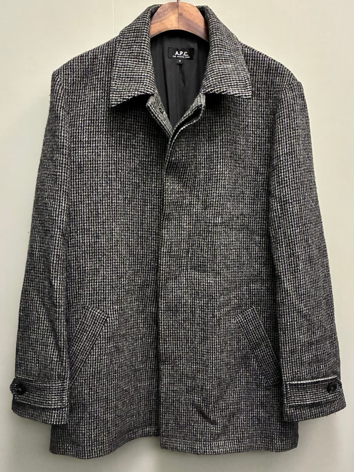 (S/97)APC 아페쎄 해리스트위드 울 하운드투스 싱글코트  상품이미지1