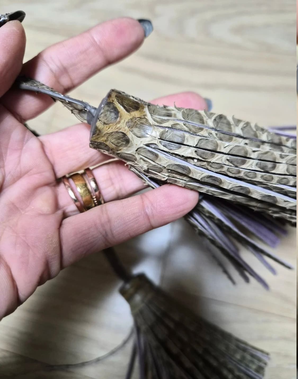 리얼 파이톤 (뱀피) 태슬 장식 (미사용) 상품이미지7