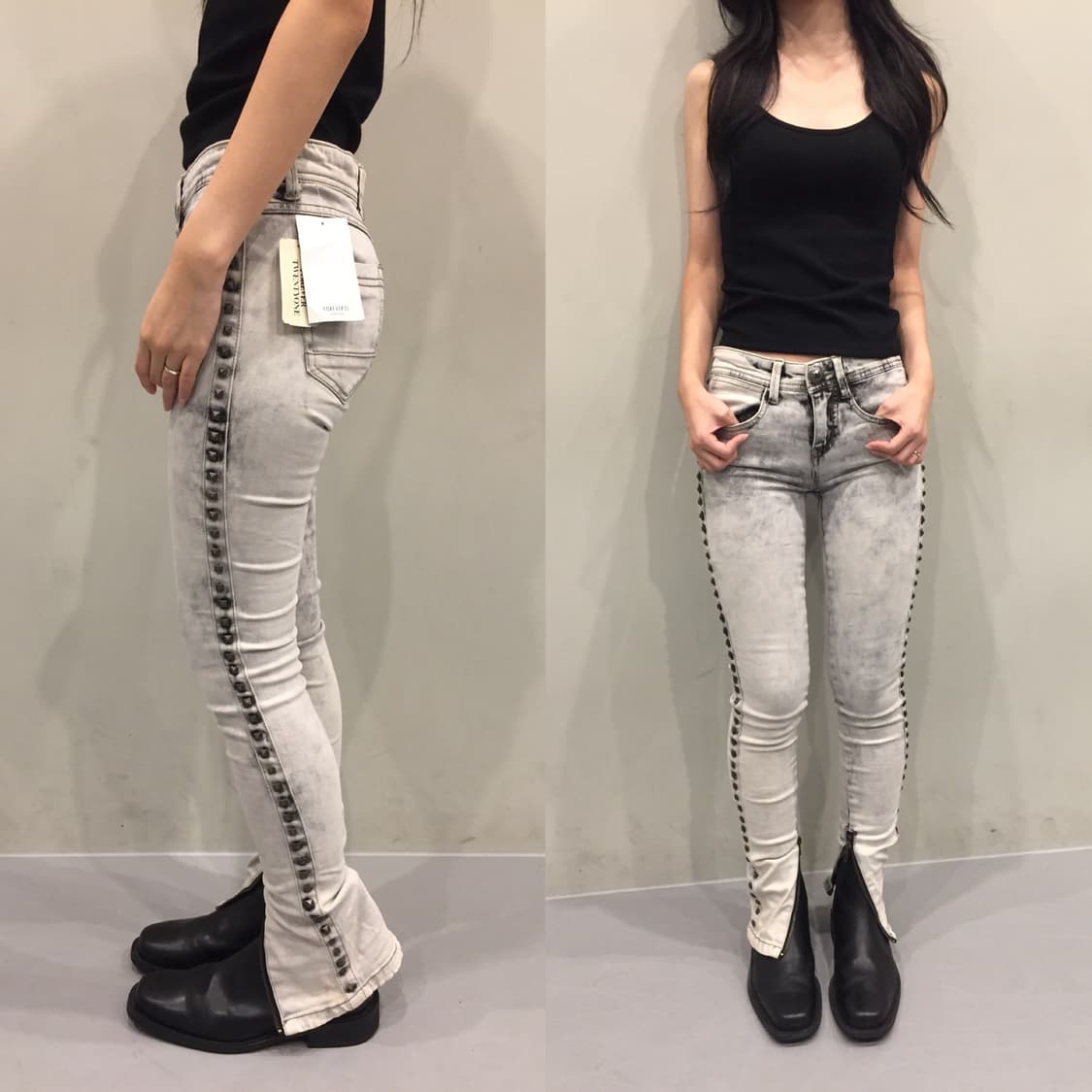 워싱 스터드 데님 팬츠 상품이미지1