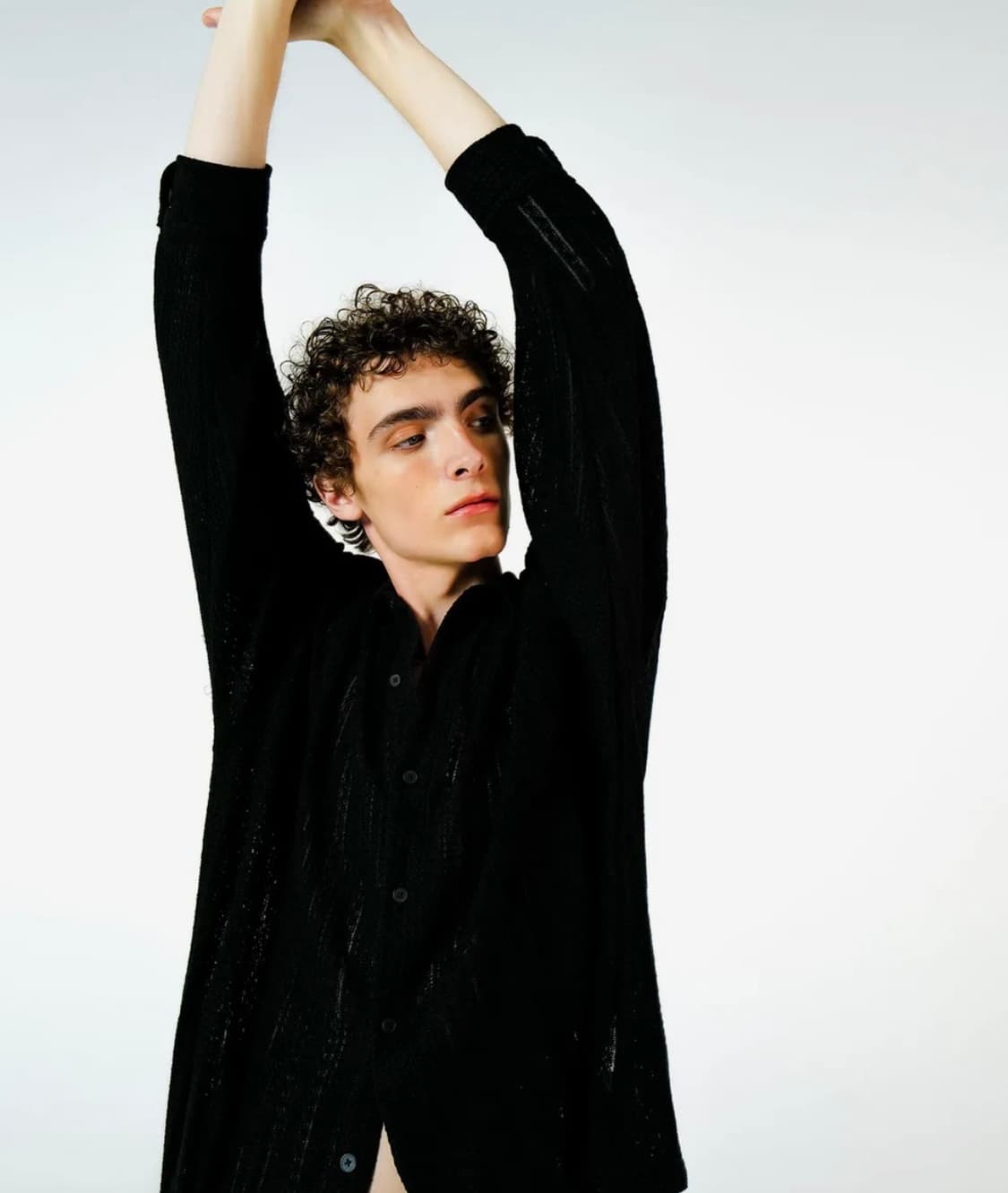 아노블리어 크로셰 셔츠 블랙 (정가 5만원) 상품이미지3