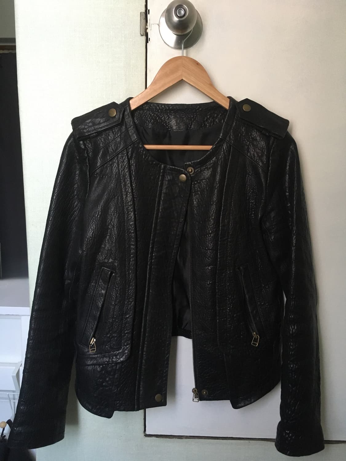 Vintage Cracked Lambskin cut-out Jacket 상품이미지1
