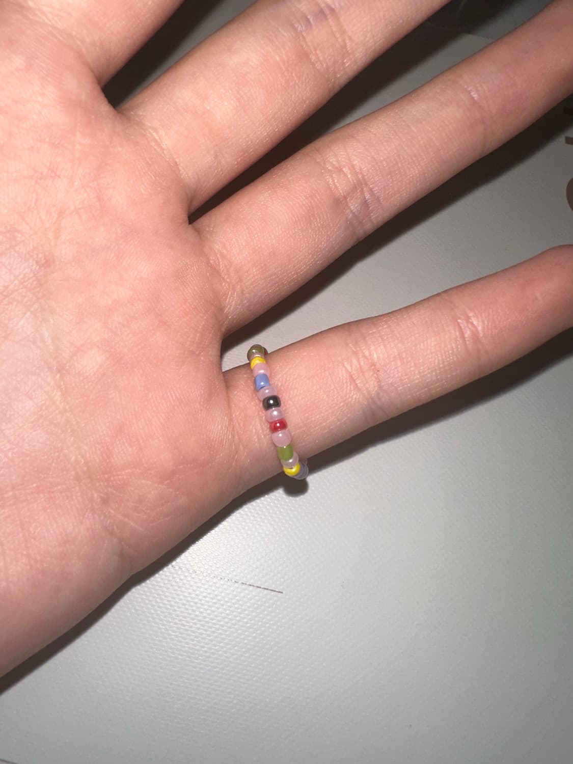 옥빛 원석st 비즈 반지 pink 상품이미지1