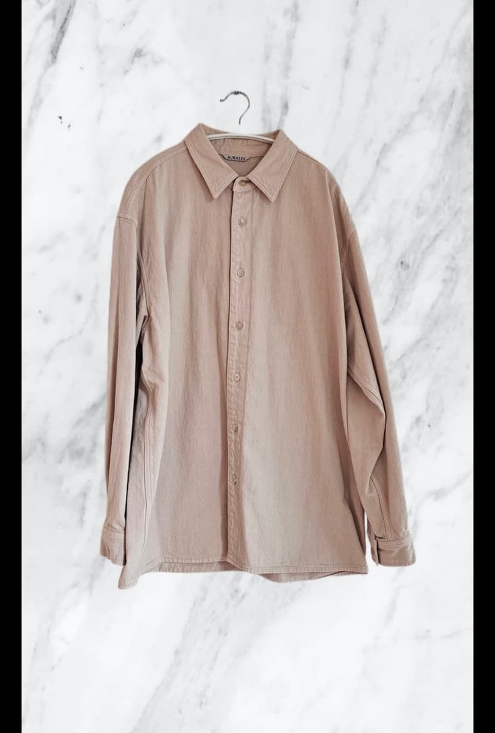 오라리 보태니컬 셀비지 데님 셔츠 블루종 핑크 상품이미지1