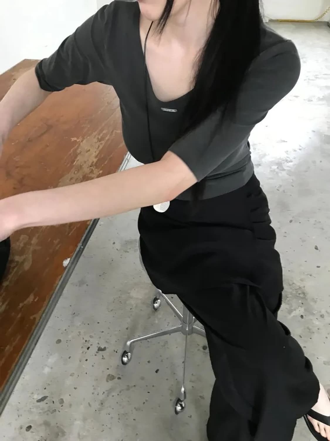 르진주 에일 여리핏 레이어드 투웨이 7부 티셔츠 상품이미지4