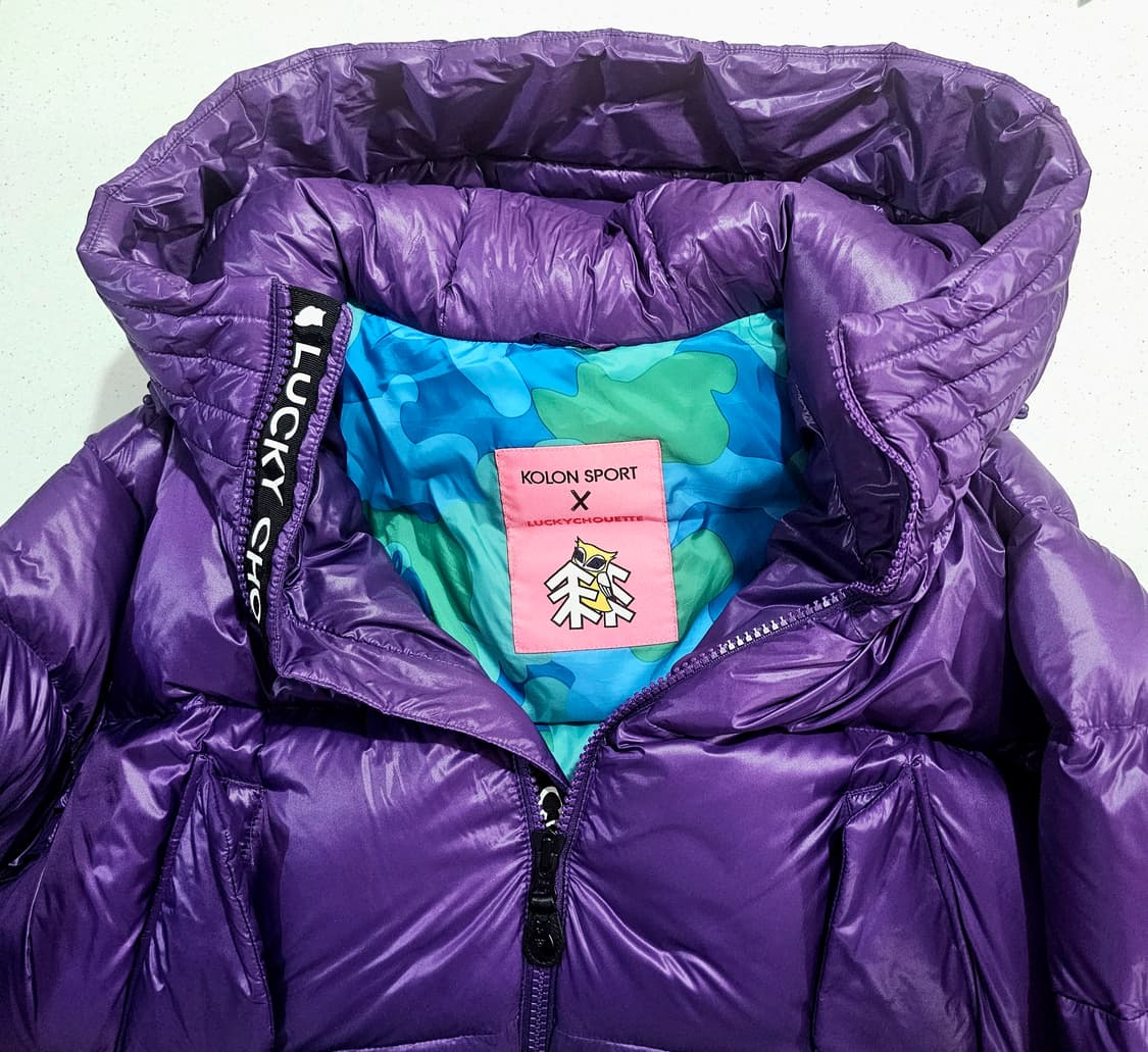 코오롱 럭키슈에뜨 콜라보 거위털 구스다운 롱패딩 상품이미지4