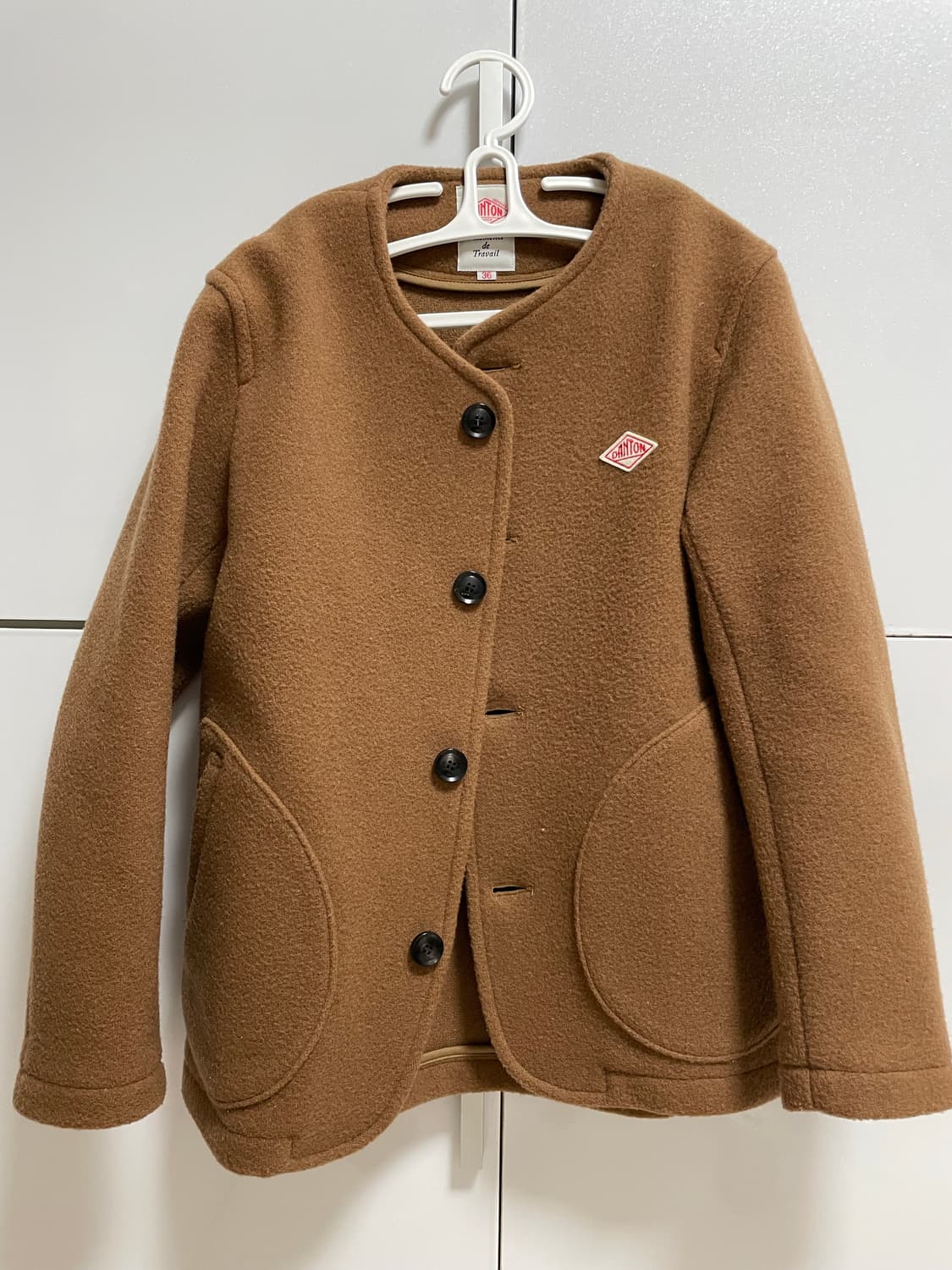 단톤 울 카라리스 노카라 자켓 코트 베이지 36 상품이미지1