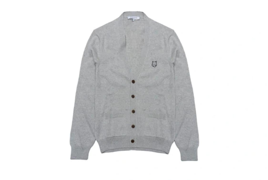 메종 키츠네 폭스 로고 가디건 그레이 L 남녀공용 상품이미지1