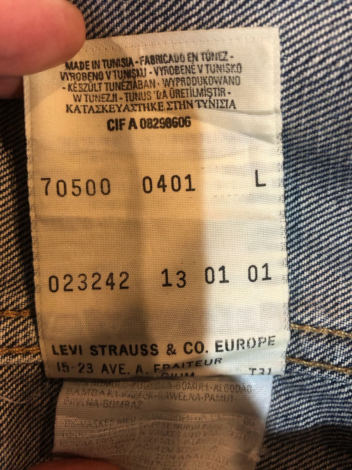 리바이스 00’s 70500 데님 트러거 청자켓 유럽판 상품이미지4