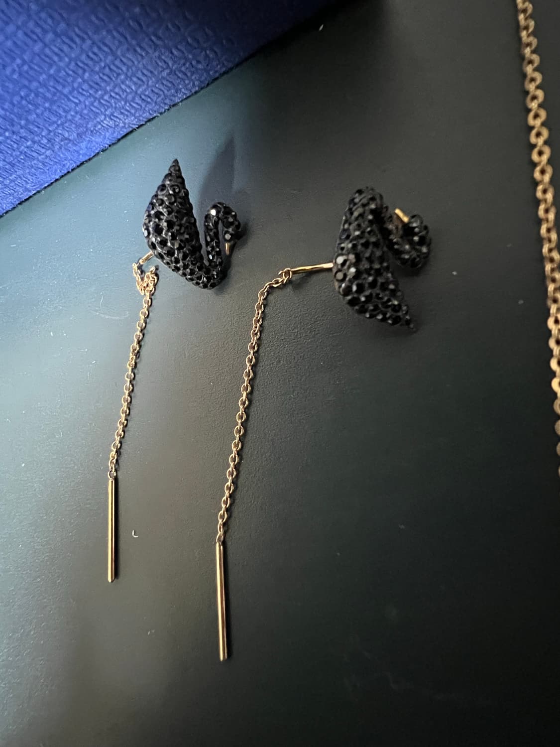 스와로브스키 블랙 스완 목걸이 귀걸이 세트 상품이미지4