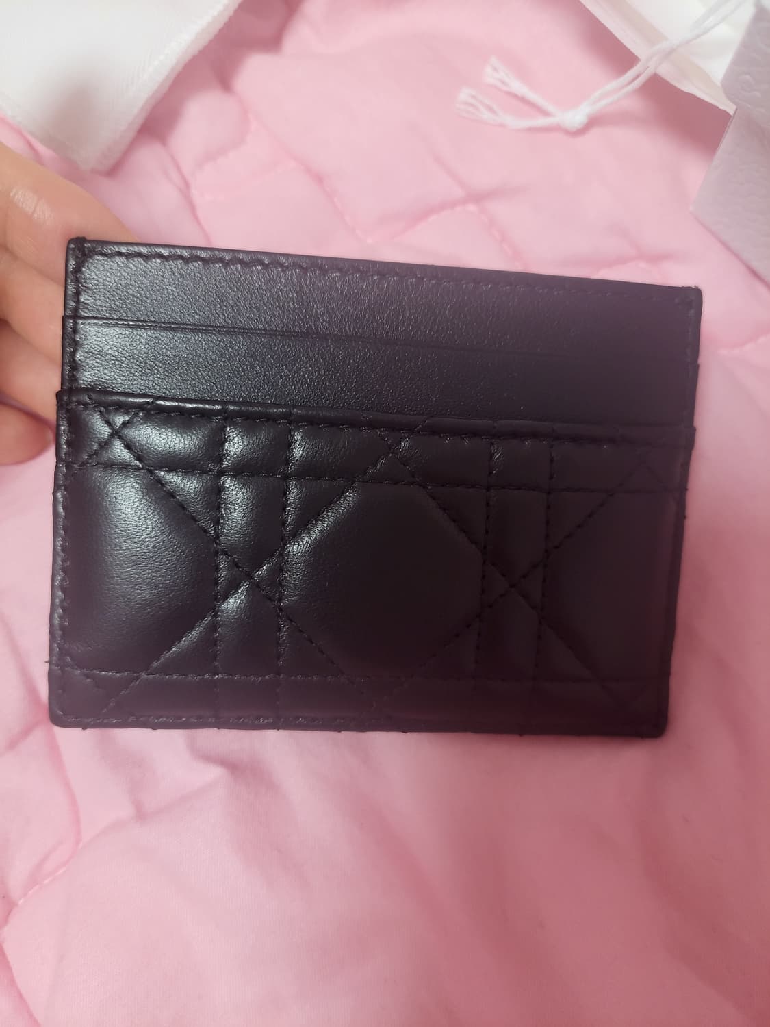 정품)급처미사용새상품!디올 마지막내림 리본보우 레이디디올프리지아 카드지갑 상품이미지6