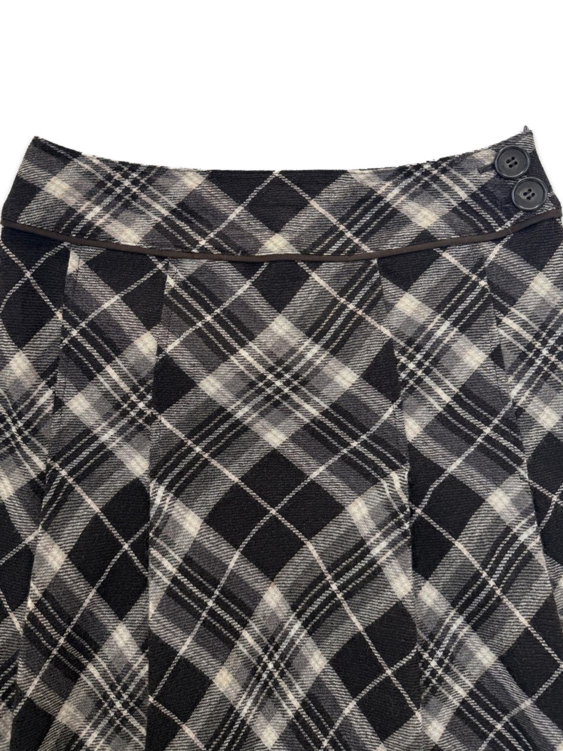 빈티지 브라운 플리츠 미디 스커트 상품이미지2