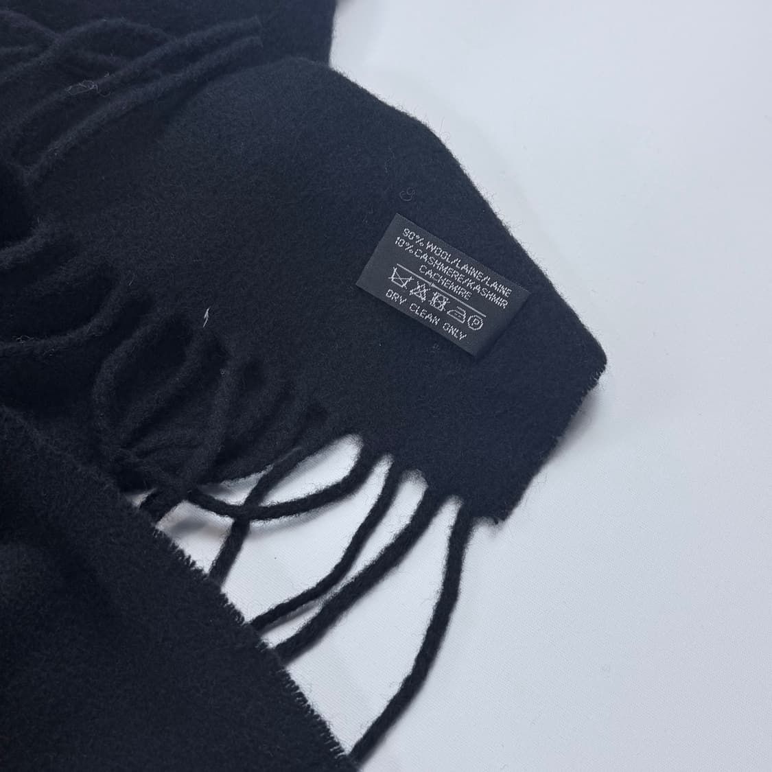 90s ysl 이브생로랑 블랙 울 캐시미어 머플러 상품이미지3