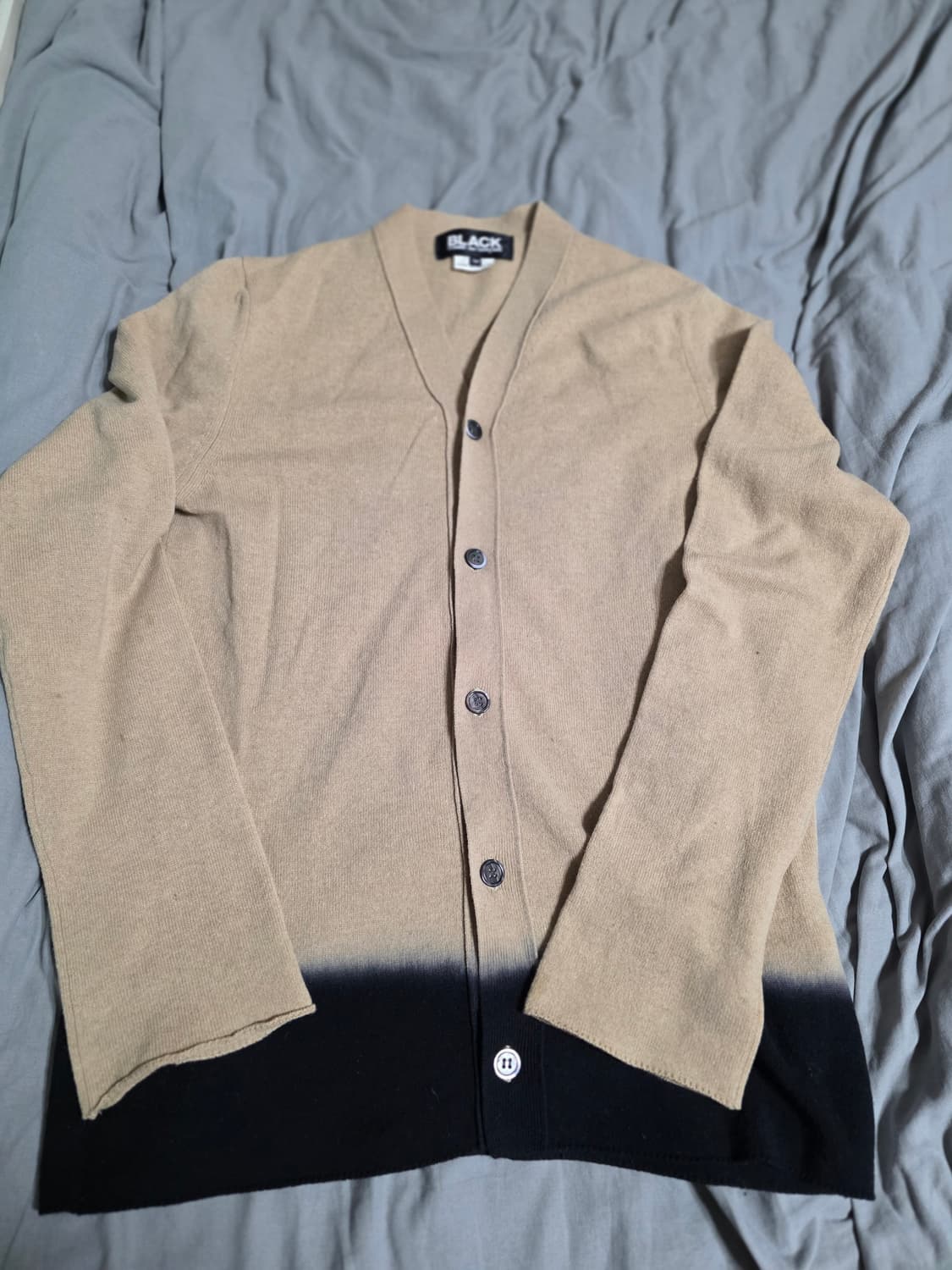 꼼데가르송 블랙 투톤 가디건 M 상품이미지1