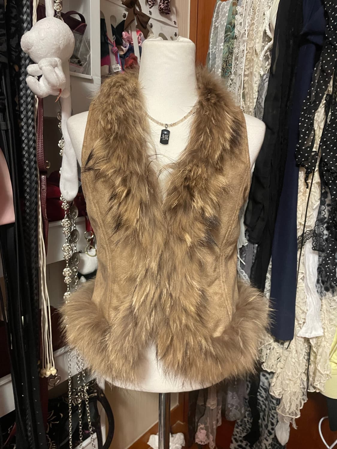 퍼 기모 무스탕 베스트  상품이미지1