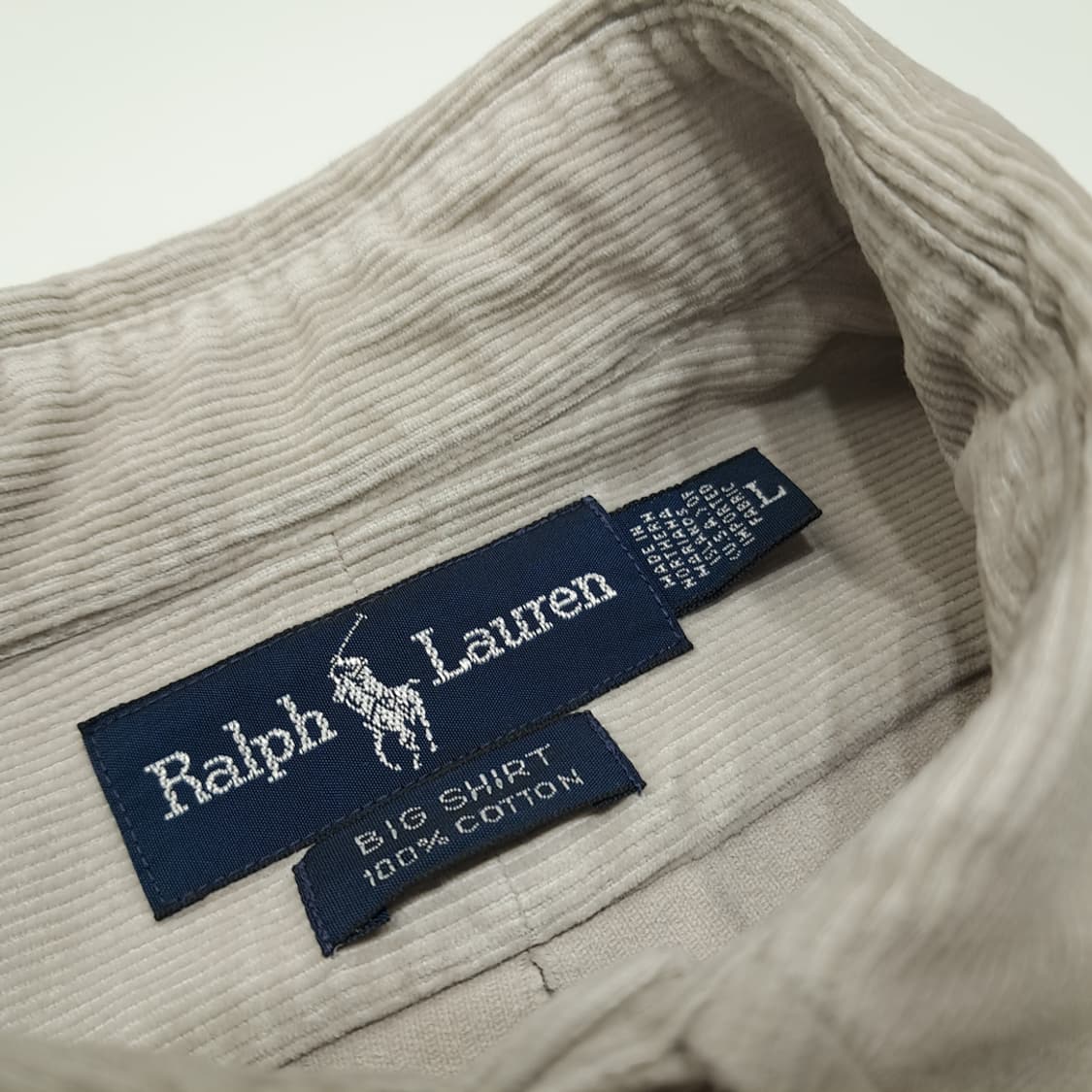 CN851 L 폴로 랄프로렌 빅셔츠 USA 그레이지 코듀로이 셔츠 남방 상품이미지4