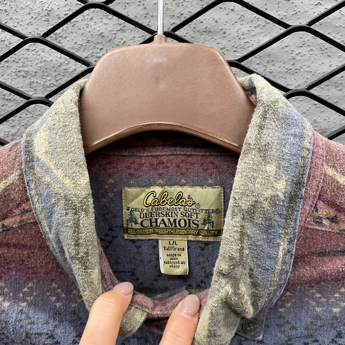 USA VINTAGE 플란넬 셔츠 웨스턴 아즈텍 패턴 디테일 핑크 블루 상품이미지6