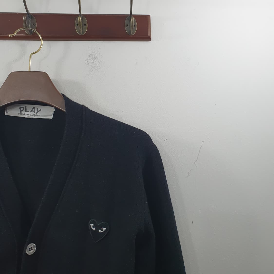 M 꼼데가르송 남성 블랙와펜 데일리 긴팔 니트 가디건 상품이미지2