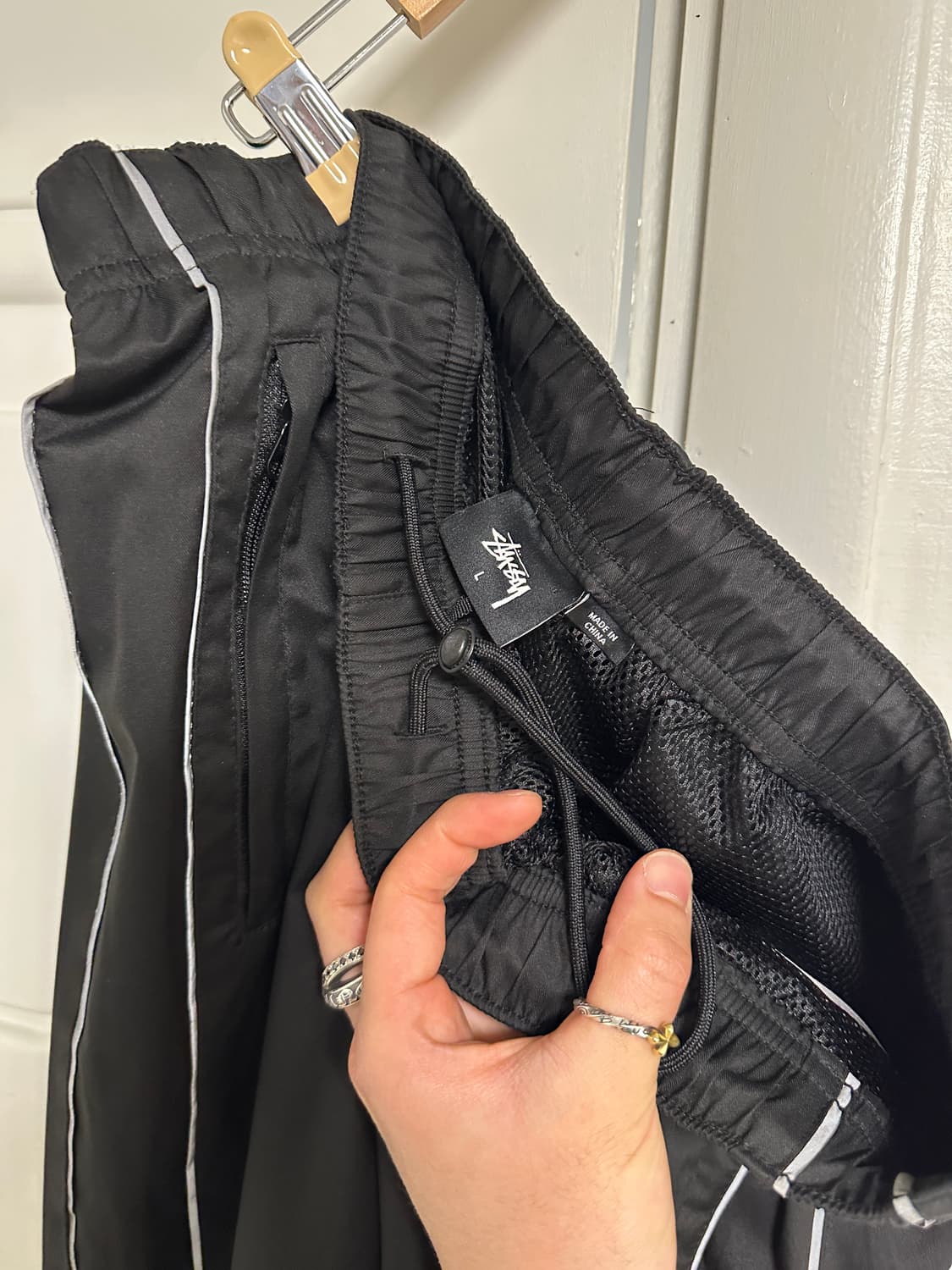 스투시 3M 파이핑 팬츠 블랙 트랙팬츠 상품이미지8