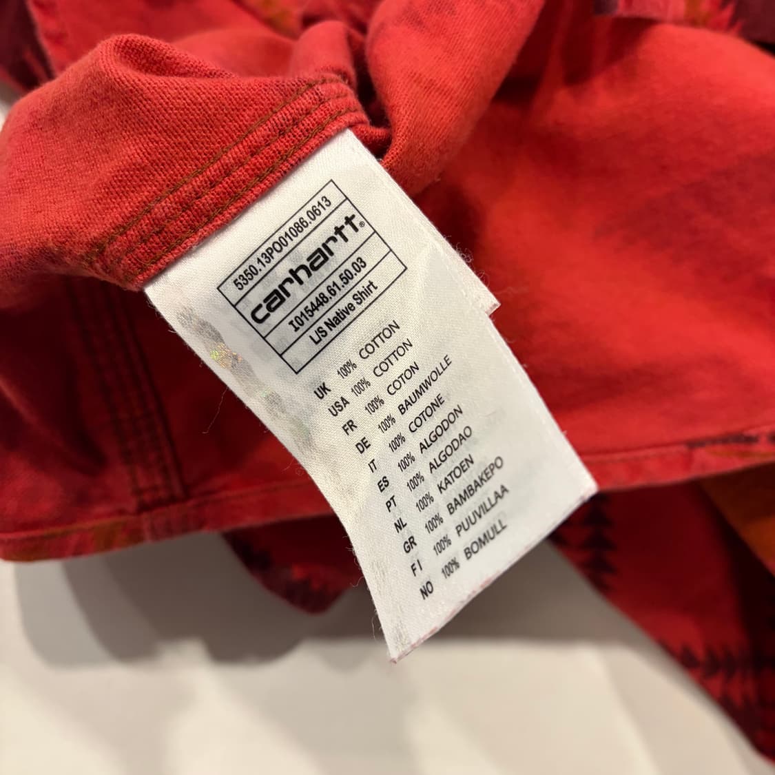 [S] 칼하트 레드 나바호 빈티지 패턴 셔츠 D809 상품이미지7