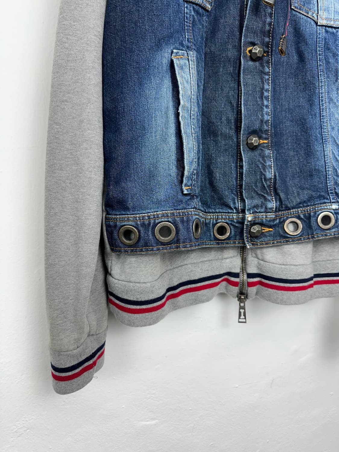 Frankie Morello Layered Denim Skull Zip  상품이미지3