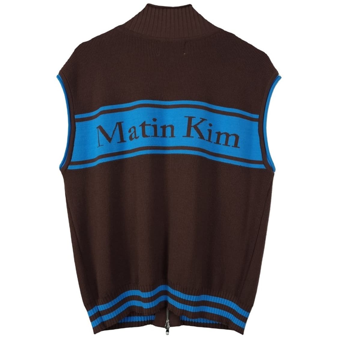 [마뗑킴] 뒷판 빅로고 니트 집업 베스트 조끼 M19024 상품이미지3