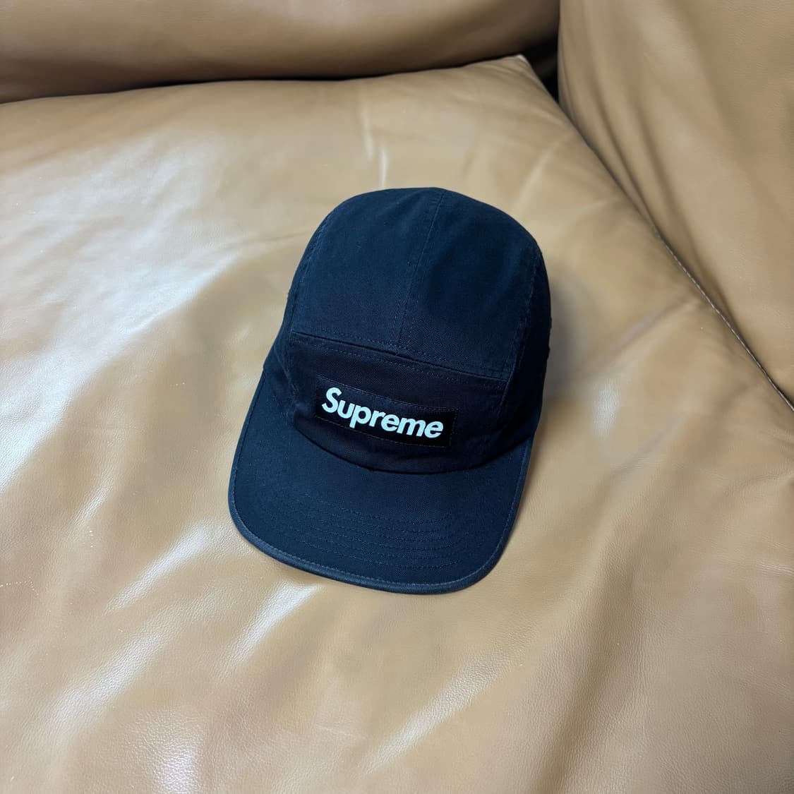 슈프림 캠프캡 모자 박스로고 워시드 블랙 상품이미지1