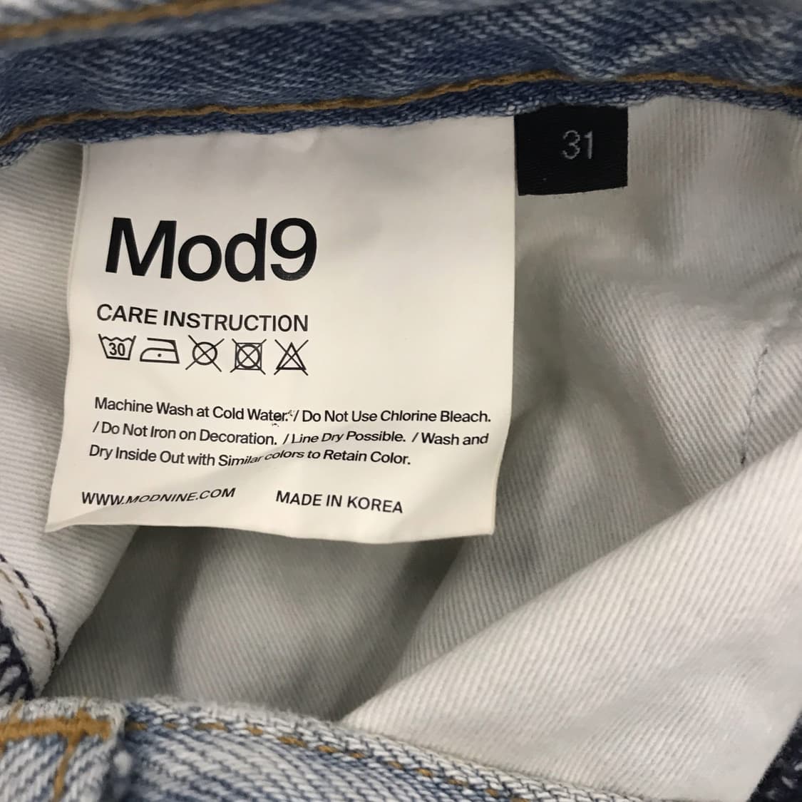 모드나인 MOD9 mod1w핏 워싱 청바지 [31] 상품이미지6