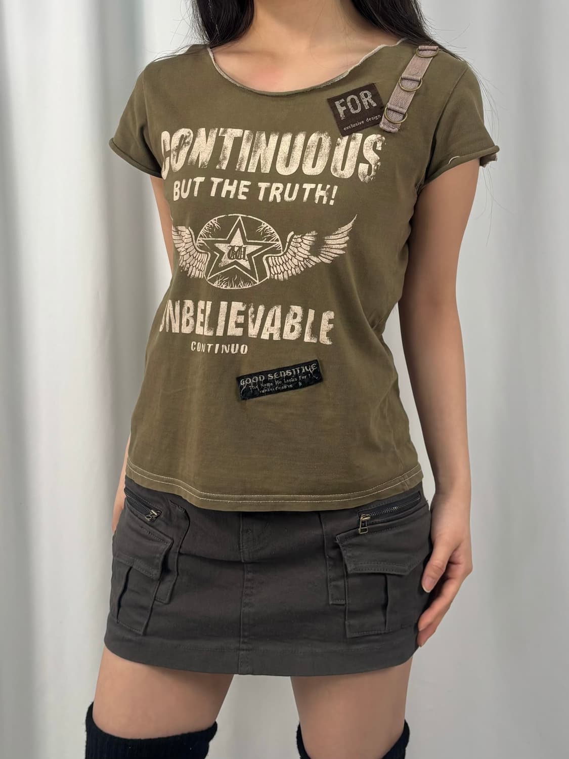 Vintage Khaki Graphic T-shirt 상품이미지2