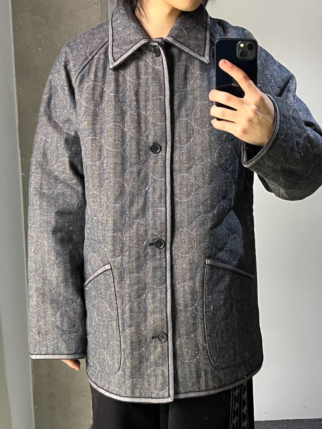 Gigli 써클 퀼티드 데님 코트 상품이미지1