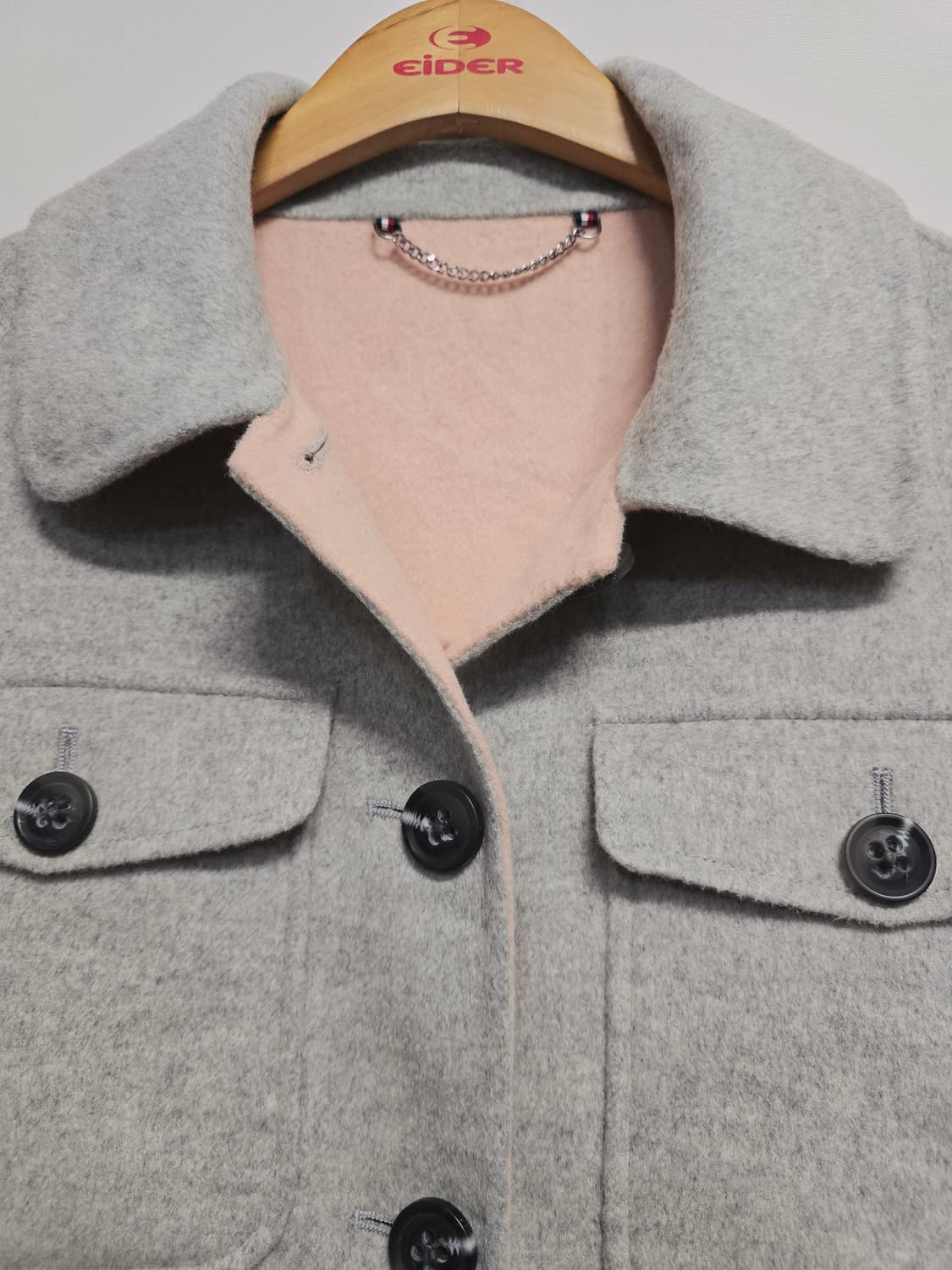 타미힐피거 울 혼방 숏 코트 그레이 상품이미지2