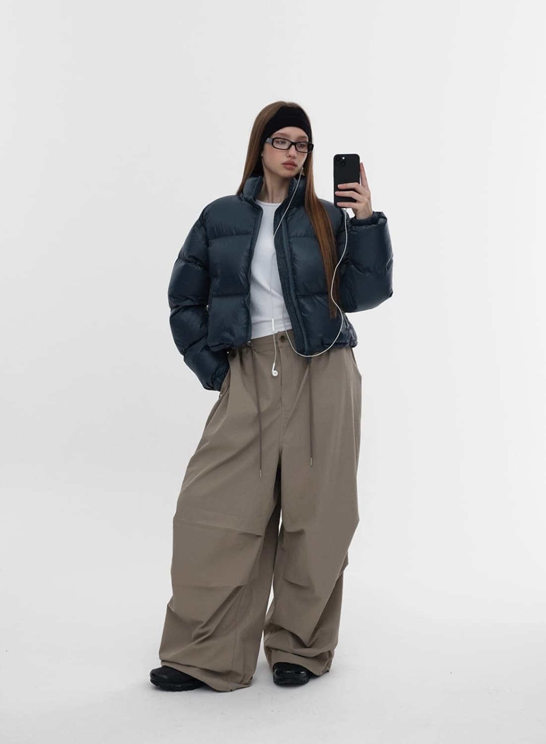 블랙업 제니드 덕다운 크롭패딩 상품이미지1